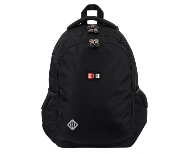 St.Right Black rucsac ergonomic pentru școală, BP73 46x31x20cm