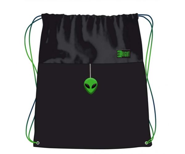 St.Right Green Power Alien sac de sport, sac de gimnastică 43x34cm