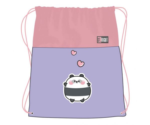 St.Right Happy Panda sac de gimnastică, sac de sport 43x34cm