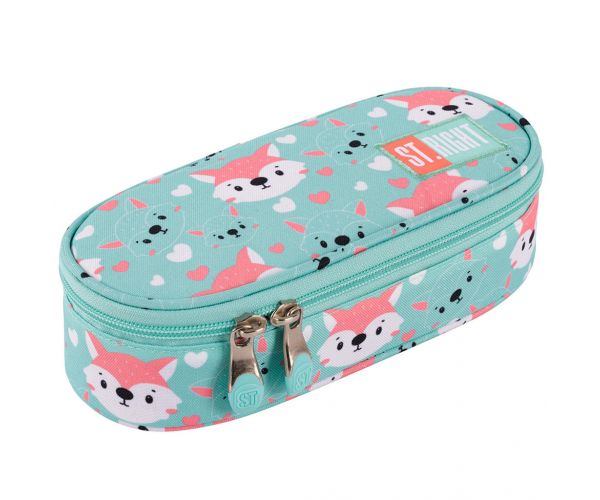 St.Right: Lovely Fox penar oval cu model de vulpe, culoare turcoaz, 23 cm