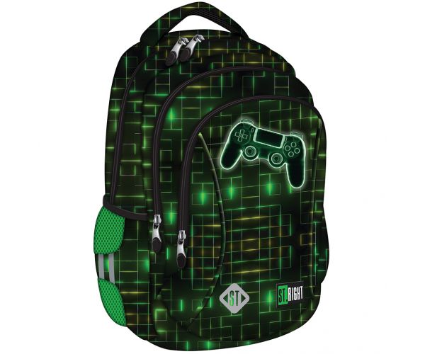 St.Right Neon gamer cu model controller, rucsac școlar BP26 39x27x17cm