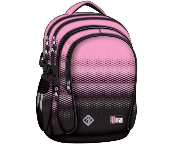 St.Right Pink Gradient, rucsac școlar cu gradient roz-negru, model BP01, 43x32x21 cm