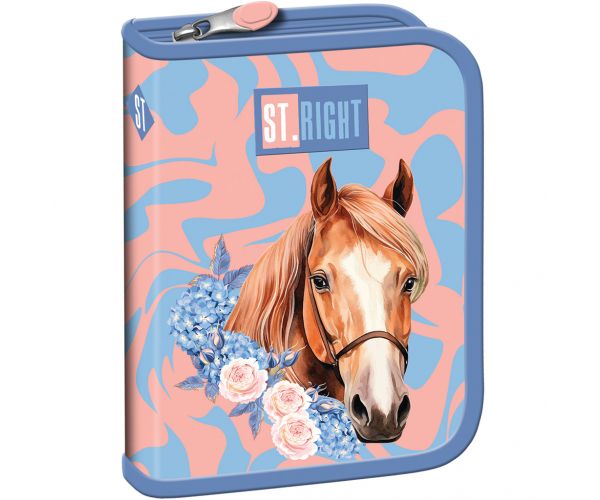 St.Right Romantic Horse lovas kihajtható tolltartó PC03 20,5x14x3,5cm