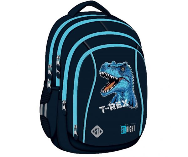 St.Right Kék T-Rex ergonomikus iskolatáska, hátizsák BP04 43x32x20cm