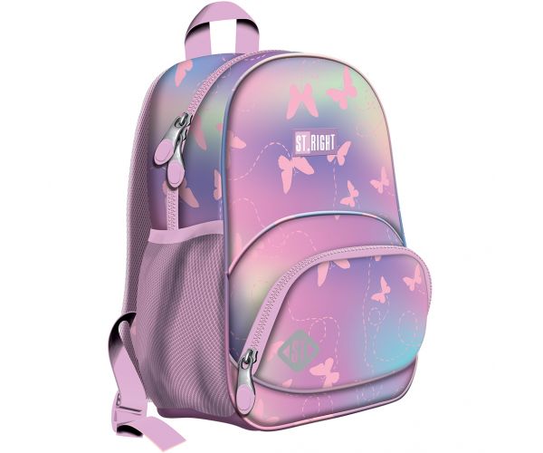 St.Right Rucsac școlar roz cu fluturi, BP70 32x22x11,5cm