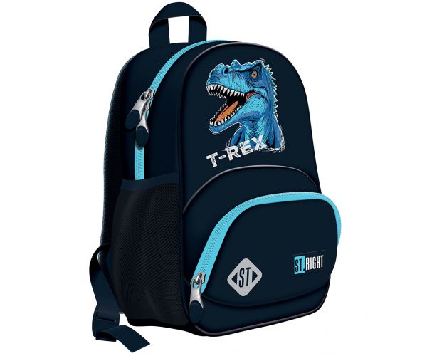 St.Right rucsac școlar albastru cu model T-Rex, BP70, 32x22x11,5 cm