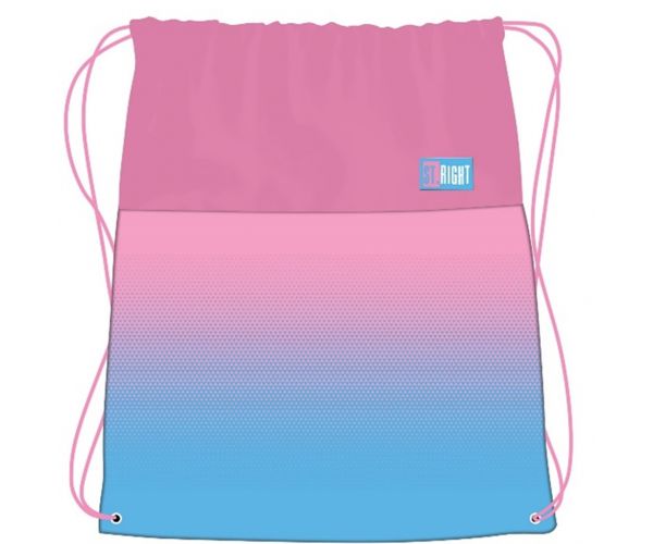 St.Right sac de sport roz-albastru cu efect de gradient, dimensiune 34x43cm