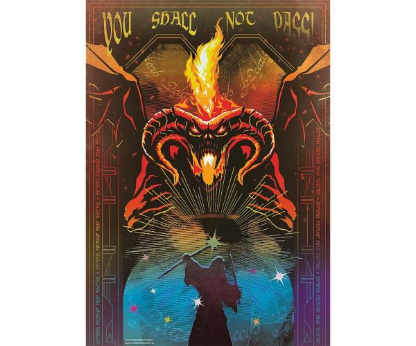 Stăpânul Inelelor Gandalf și Balrog luptă - puzzle premium plus quality 1000 de piese - Trefl