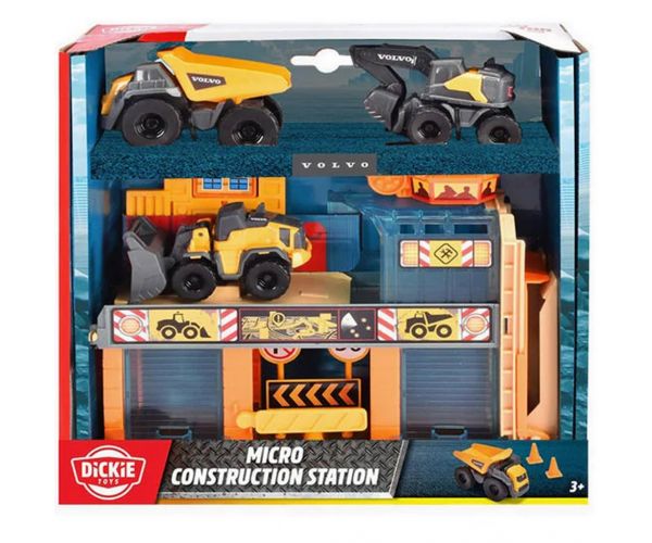 Stație micro de construcții cu 3 utilaje - Dickie Toys