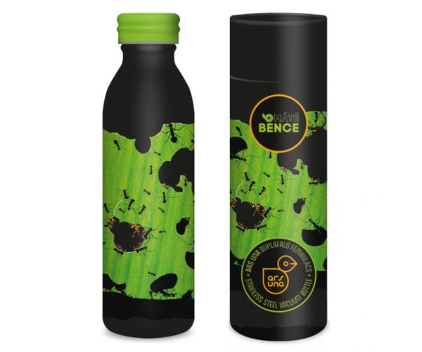 Sticlă metalică cu pereți dubli Ars Una Máté Bence - Ants, 600 ml