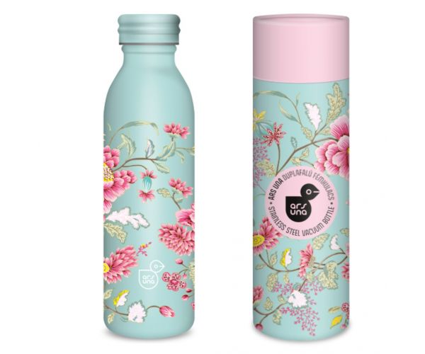 Sticlă metalică cu pereți dubli Ars Una Oriental Turquoise, 600 ml
