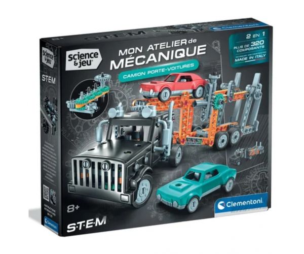 Știință & Joacă: Atelier mecanic - Set de construcție camion de transport - Clementoni