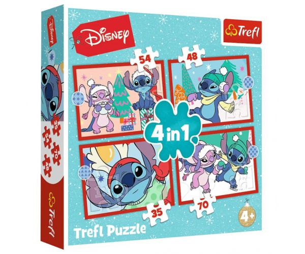 Stitch 4 în 1 puzzle Trefl cu 35-48-54-70 de piese