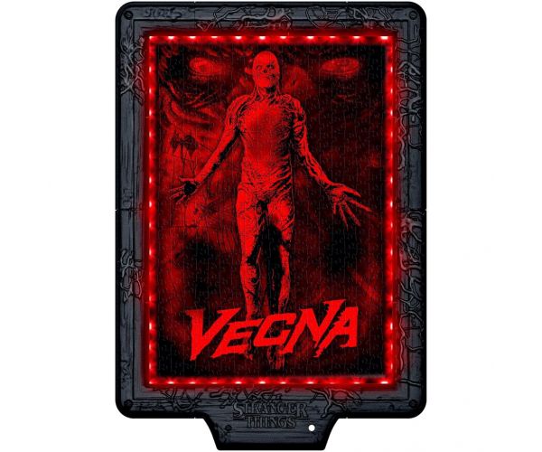 Stranger Things – Blestemul lui Vecna, puzzle de 520 piese cu ramă și iluminare RGB LED – Clementoni
