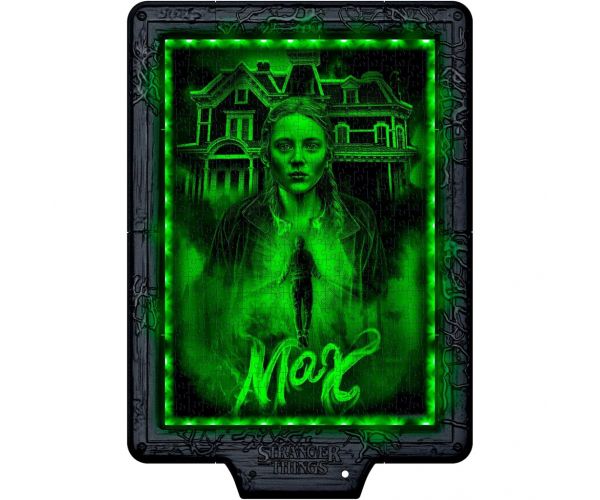 Stranger Things – Blestemul lui Vecna, puzzle de 520 piese cu ramă și iluminare RGB LED – Clementoni