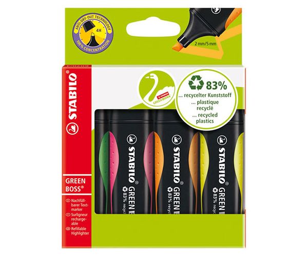 Stabilo: GREEN BOSS textliner set 4 bucăți