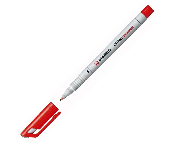 Stabilo: OHPen "F" 0,7mm grosime linie culoarea roșie marker cu alcool