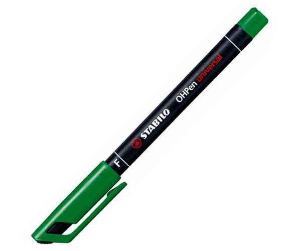 Stabilo OHPen universal F alkoholos filctoll zöld színben 0,7mm