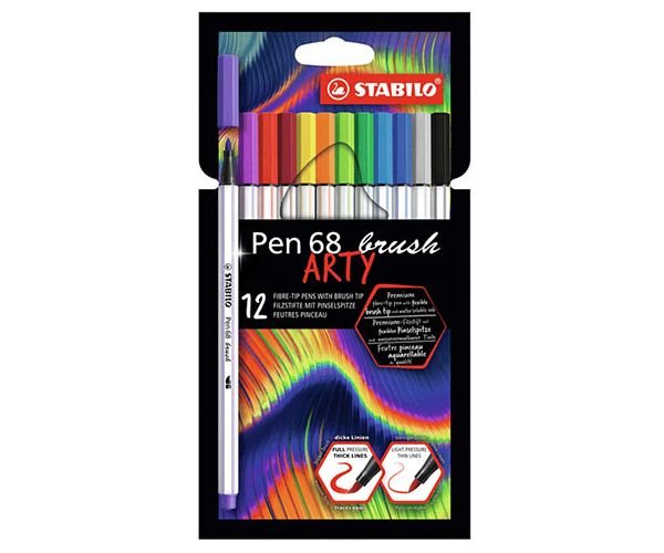 Stabilo: Pen 68 Brush ARTY set de 12 bucăți