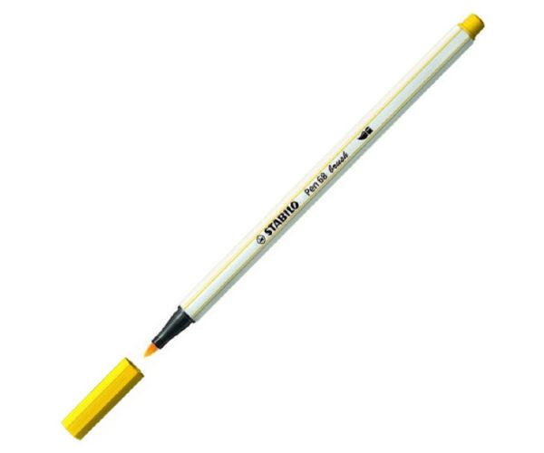 Stabilo: Pen 68 brush culoarea galbenă