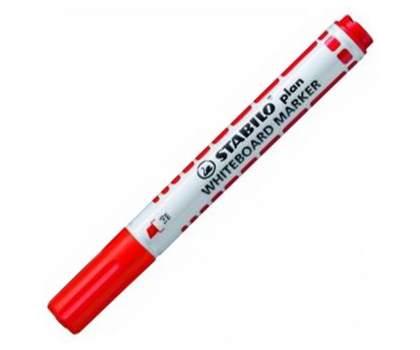 Stabilo: Plan WhiteBoard marker vârf tăiat culoarea roșie