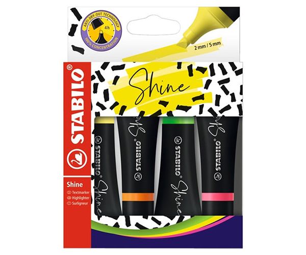 Stabilo: Shine textliner set 4 bucăți