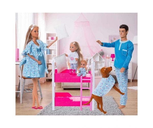 Steffi Love – Set de joacă Familie Petrecere în pijamale - Simba Toys