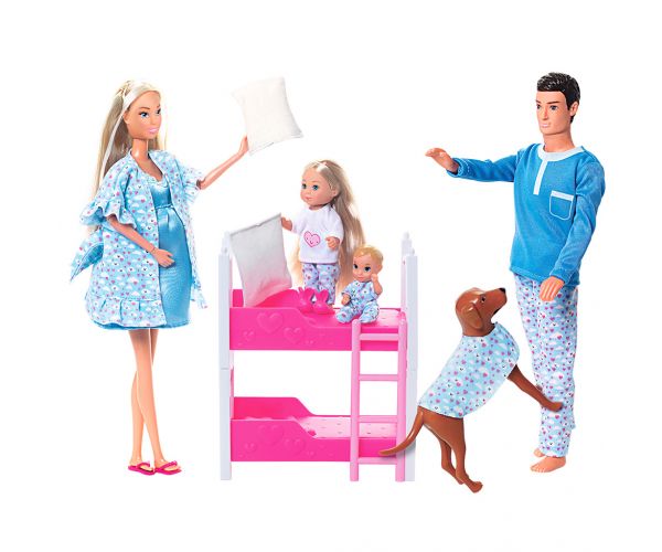 Steffi Love – Set de joacă Familie Petrecere în pijamale - Simba Toys