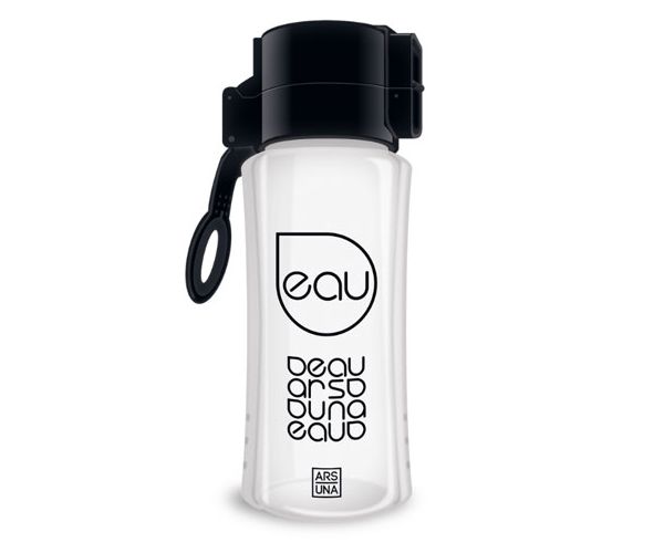 Fekete átlátszó kulacs 450ml