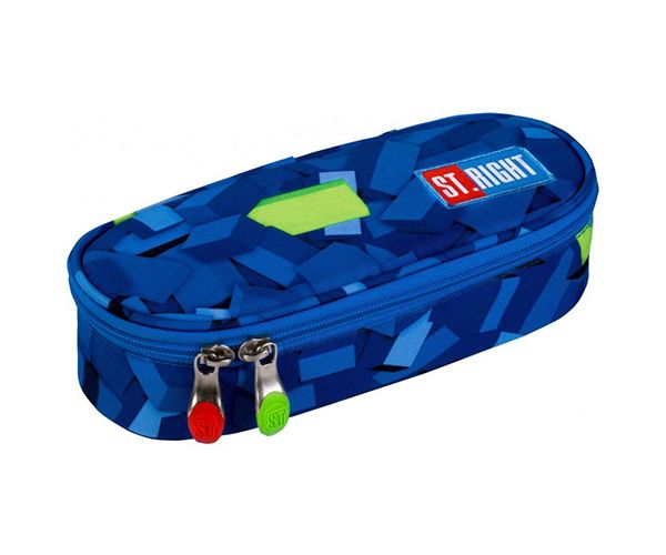 St.Right 3D Blocks Albastru penar oval 23cm