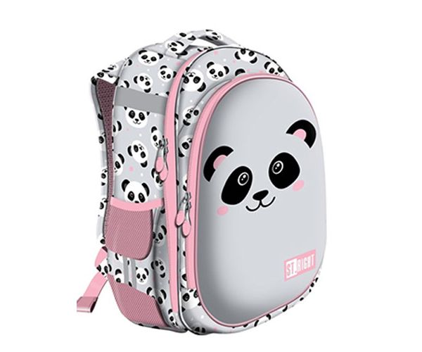 St.Right Grey Panda două compartimente rucsac, ghiozdan 39x29x17cm