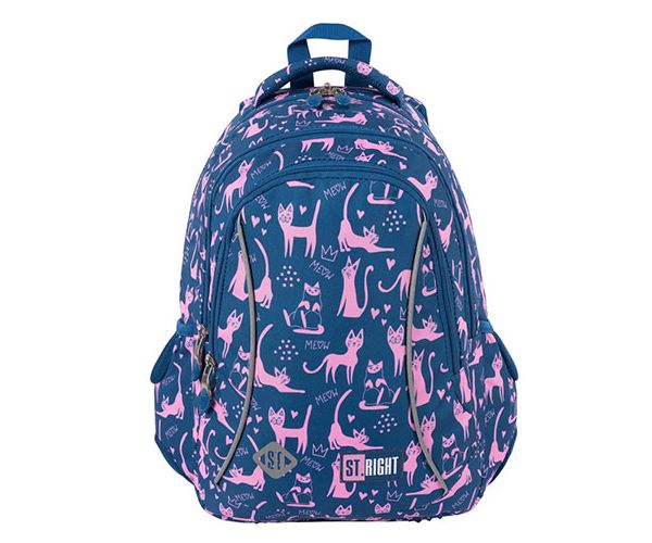 St.Right Lazy Cats trei compartimente rucsac, ghiozdan 39x27x17cm
