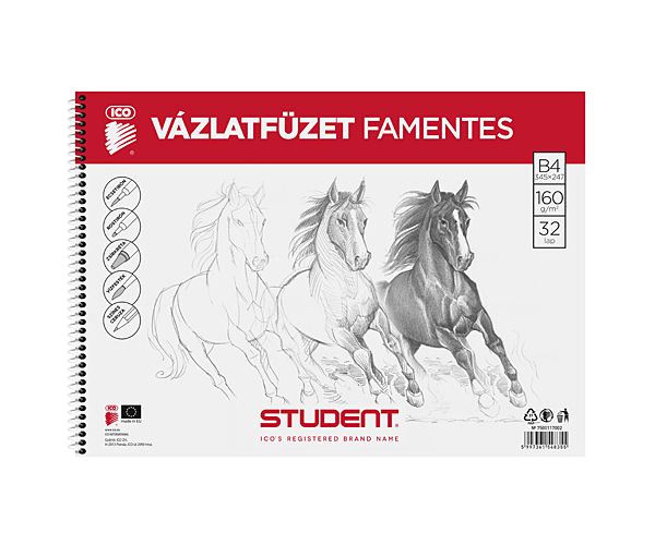 Student Spirál famentes vázlatfüzet B/4