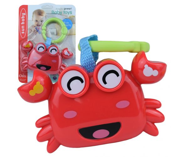 Sun Baby: Crab vesel pentru bebeluși cu zornăitor