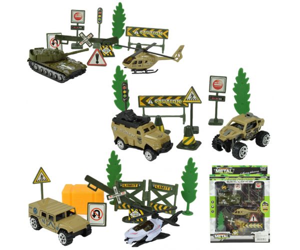 Super Army: Set de jocuri militare cu vehicule și accesorii în diferite variante 1buc.