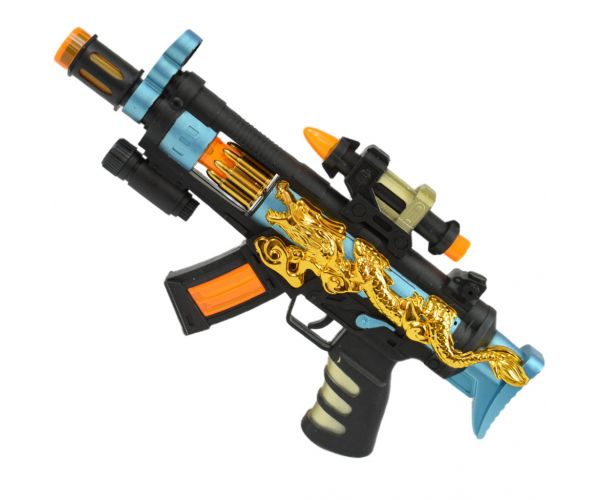 Super Weapons: Mitralieră cu model dragon, lumină și sunet 33cm