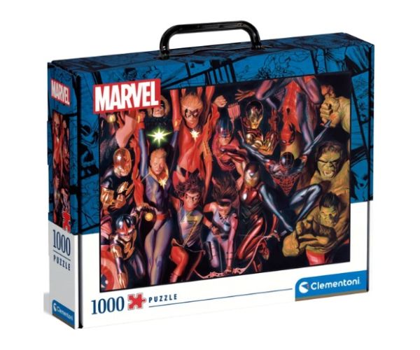 Marvel szuperhősök 1000db-os puzzle bőrönd tárolódobozban - Clementoni