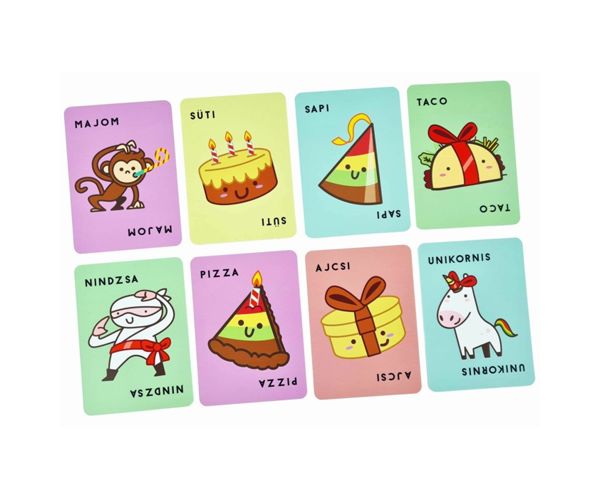 Süti, sapi, taco, pizza, ajcsi társasjáték
