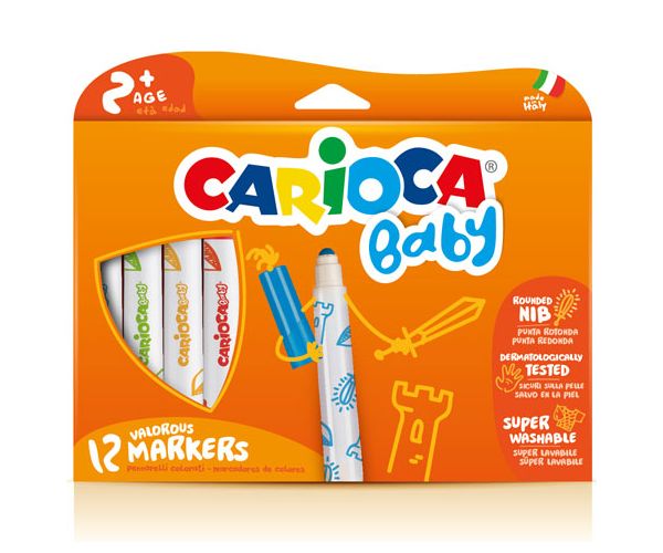 Carioca: Színes bébi filctoll 12db-os szett kimosható