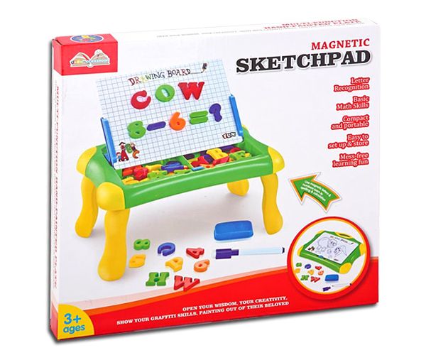 Mágneses rajzasztal szett betűkkel és számokkal 33cm