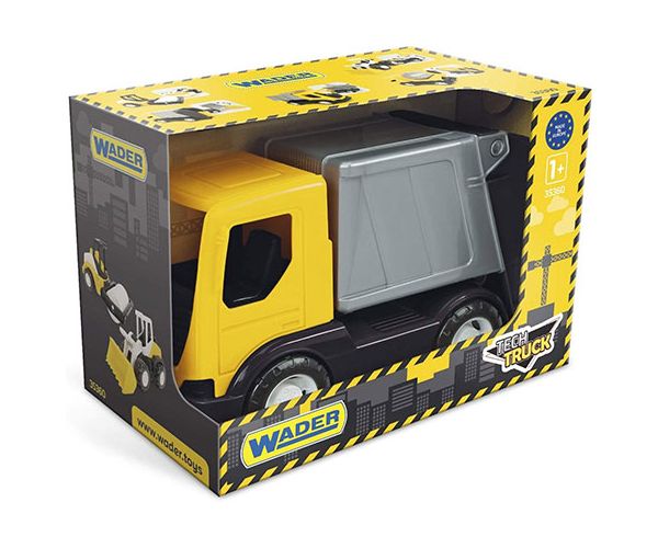 Tech Truck mașină de gunoi galbenă 26cm - Wader