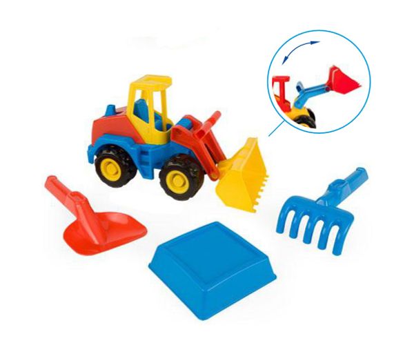 Tech Truck vehicul încărcător cu set pentru nisip 27cm - Wader