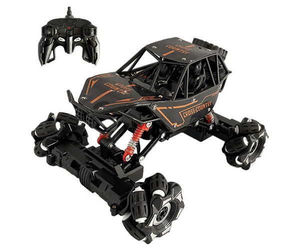 RC Távirányítós oldalirányban mozgatható Cross Country Jeep rugós felfüggesztéssel és fényeffektekkel 21cm 2,4 GHz