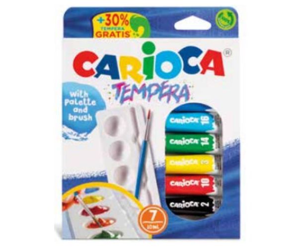 Tempera de tub set 7x10ml - Carioca