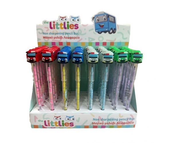 The Littlies: Creion mecanic cu autobuz, diverse modele, 1 buc.