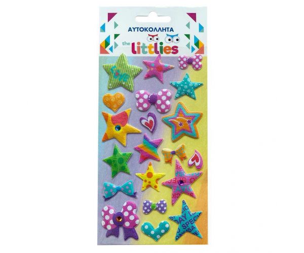The Littlies: Set de autocolante 3D puf cu model stelar, 10x22 cm