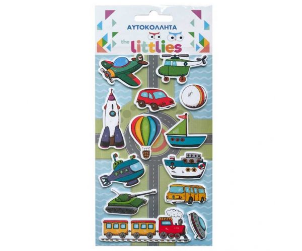 The Littlies: Set de autocolante 3D pufos pentru vehicule, 10x22 cm