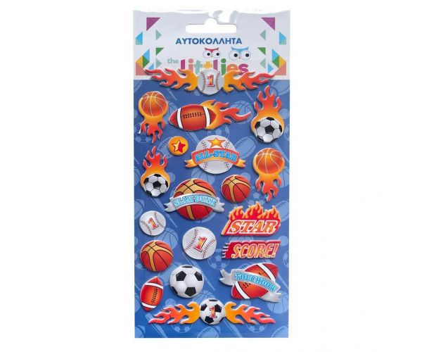 The Littlies: Set de autocolante sportive 3D, pufos, 10x22 cm