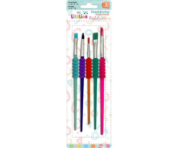 The Littlies: Set pensule din plastic în culori pastelate, set de 5 bucăți