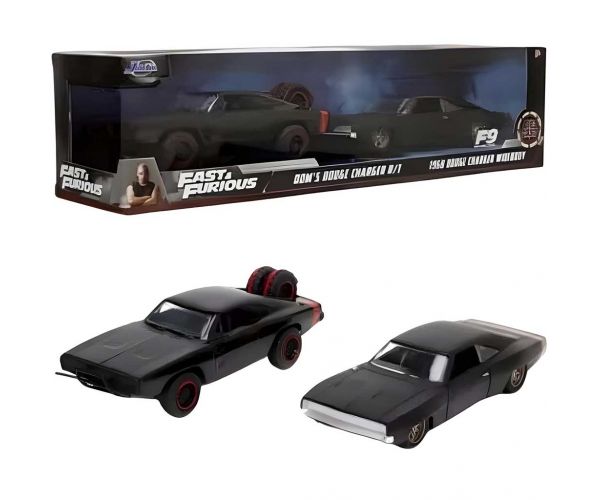 The Fast and the Furious: Dom Toretto Dodge Charger R/T 1970&Dodge Charger Widebody 1968 mașină 13cm